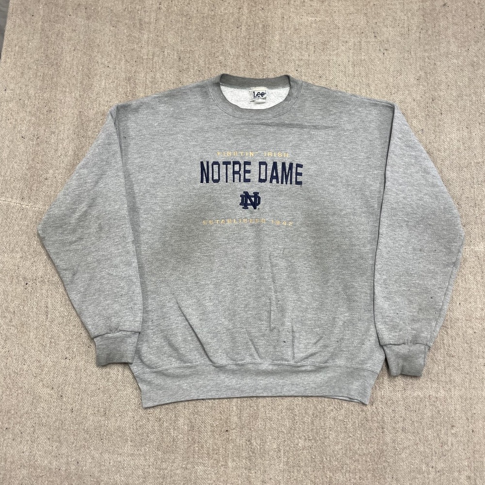 vintage Norte Dame fighting irish sweatshirt mens 2xl gray 1990s LEE NCAA
